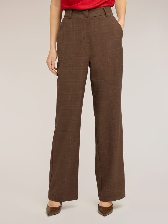 Pantaloni palazzo in poliviscosa check