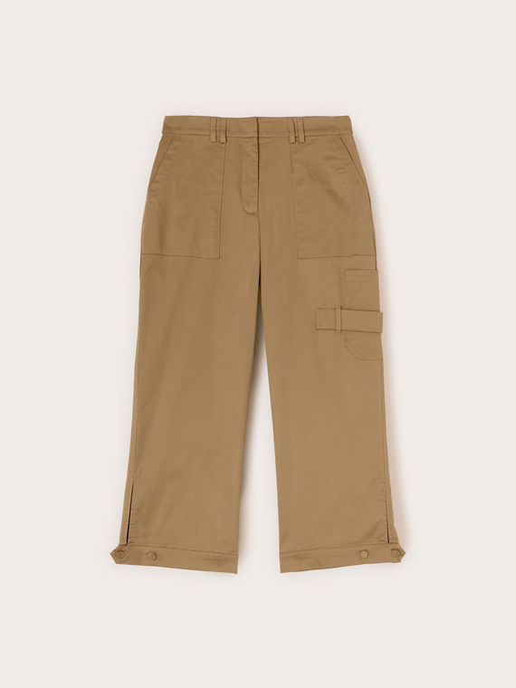 Pantaloni cargo in gabardine di cotone