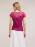 T-shirt bimaterica con inserto drappeggiato image number 1