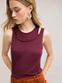 Top in misto lino con cut-out sulle spalle image number 0