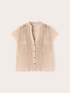 Camicia in georgette laminata con tasche image number 4