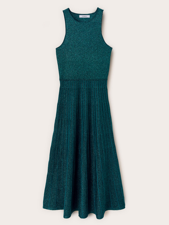Vestito flare in maglia pliss&eacute;