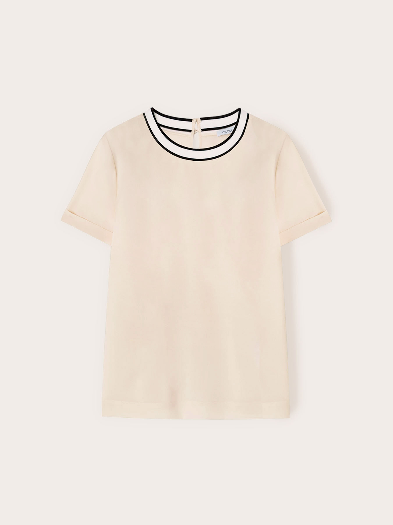 Blusa con bordo in maglia image number 4