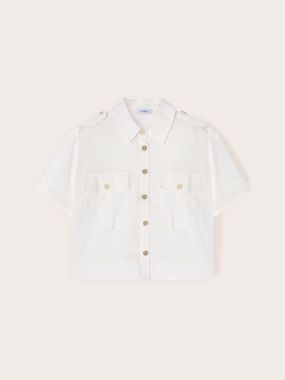 Camicia in mussola con tasche