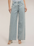 Jeans palazzo con cristalli image number 2