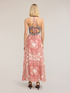 Vestito lungo in raso stampa paisley image number 1