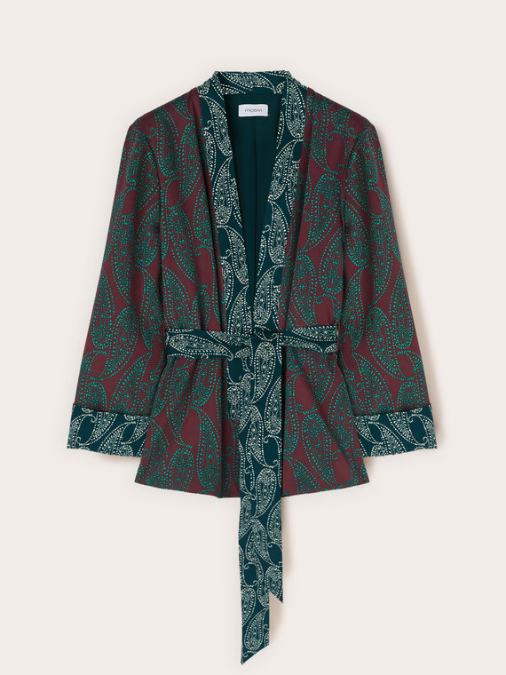 Giacca destrutturata in raso fantasia cashmere