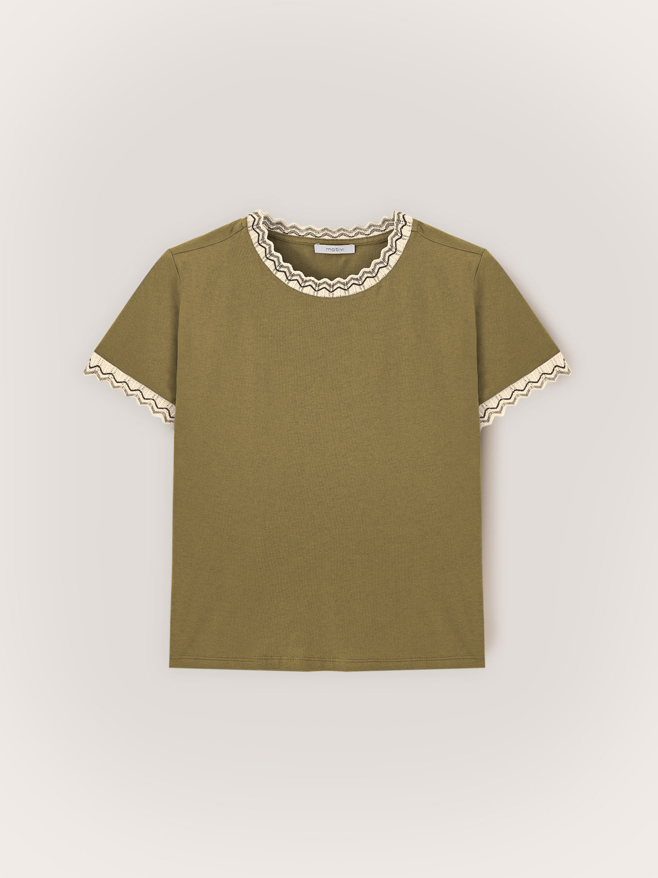 T-shirt con bordi in maglia image number 4