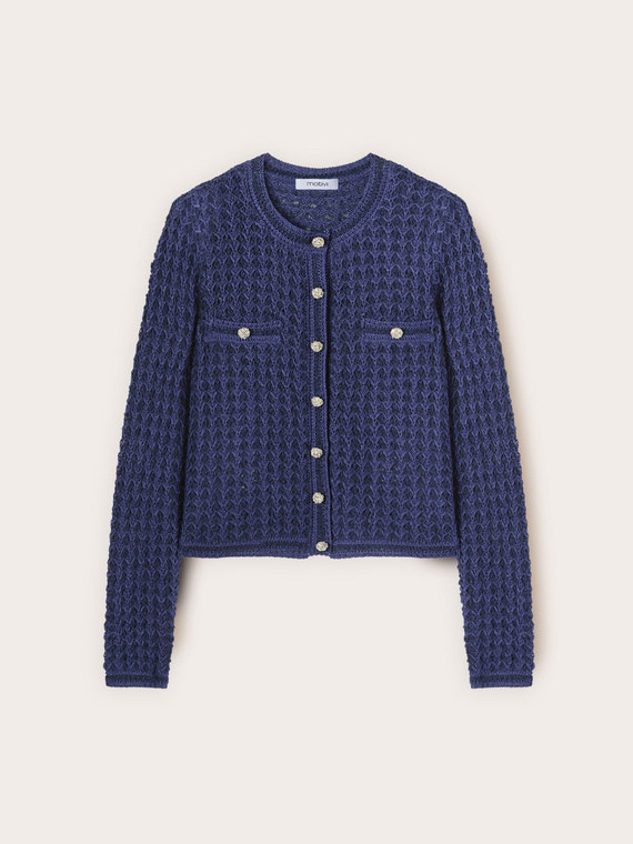 Cardigan in maglia traforata