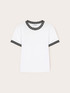 T-shirt con bordi in maglia image number 4