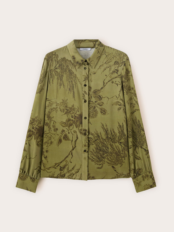 Camicia in raso con stampa
