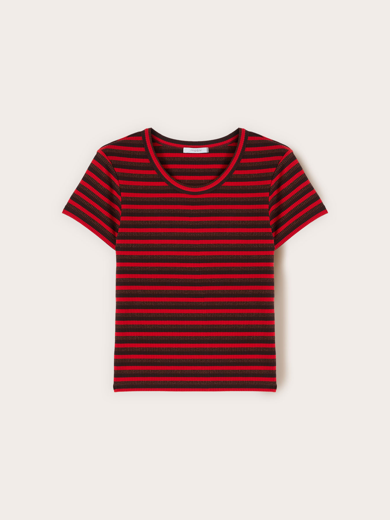 T-shirt a righe in jersey misto lurex image number 4