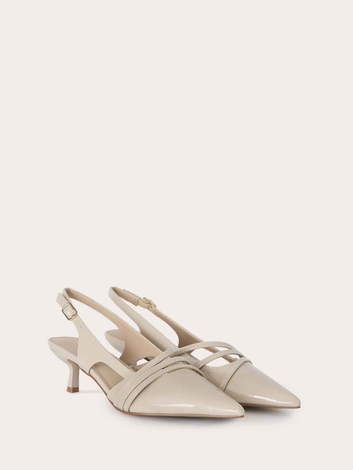 D&eacute;collet&eacute; slingback con listini e tacco kitten image number 2