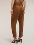 Pantaloni in popeline con vita paper-bag image number 1