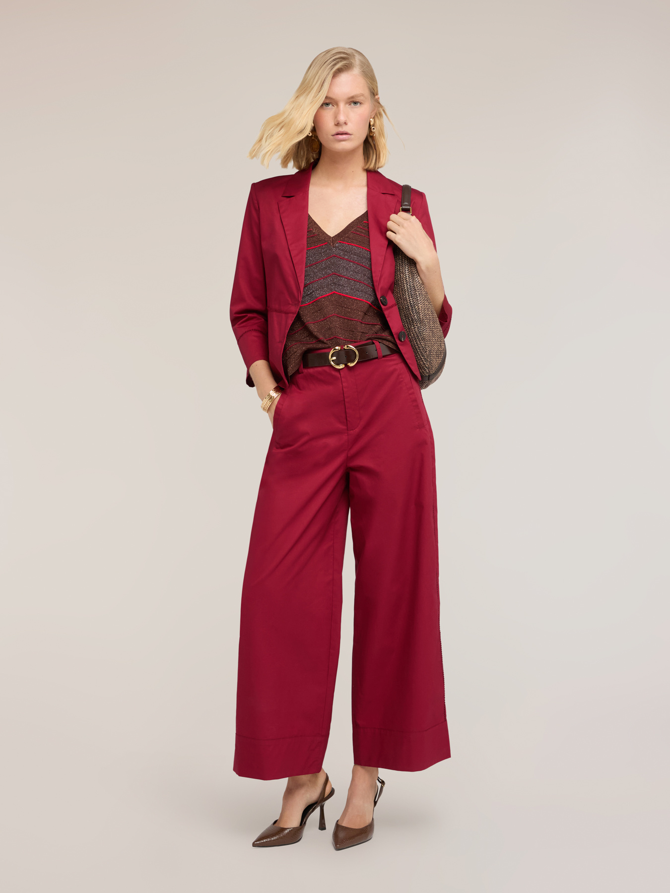 Blazer in twill di cotone con ajour&eacute; image number 2