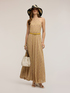 Vestito flare lungo misto lurex image number 0