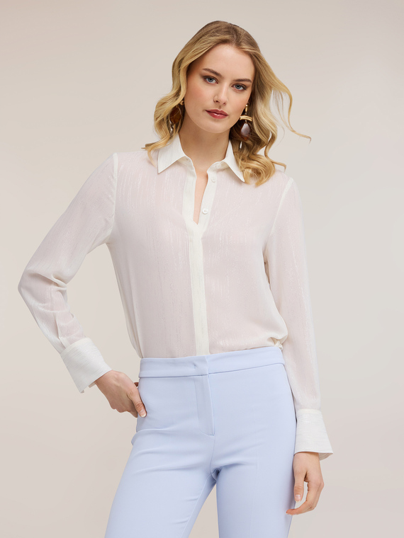 Camicia in chiffon fil coup&eacute;