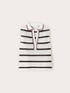 Top in maglia ajour&eacute; a righe con colletto polo image number 4