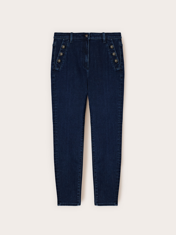Jeans skinny con bottoni decorativi
