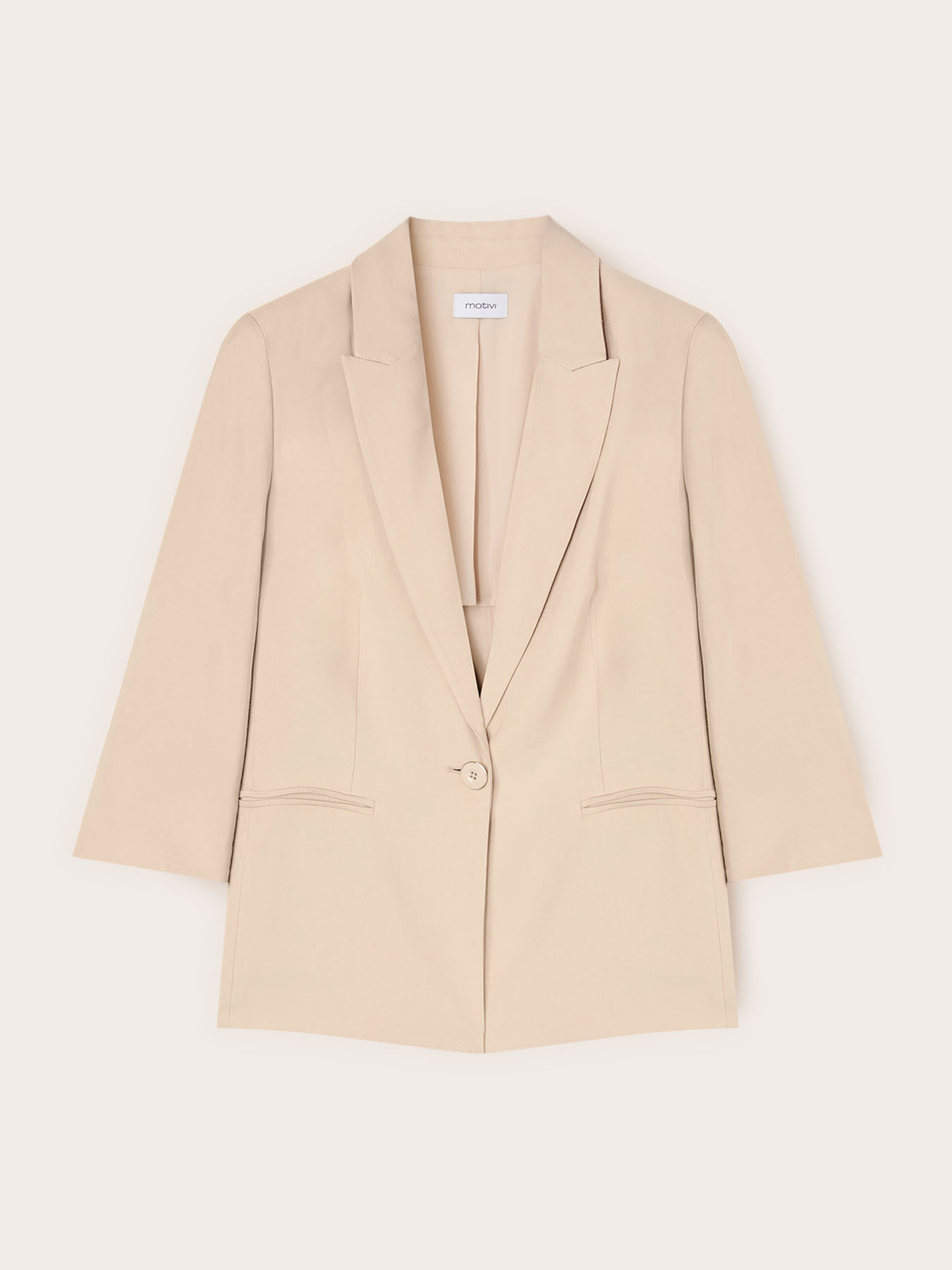 Blazer monopetto in tencel con pizzo image number 4