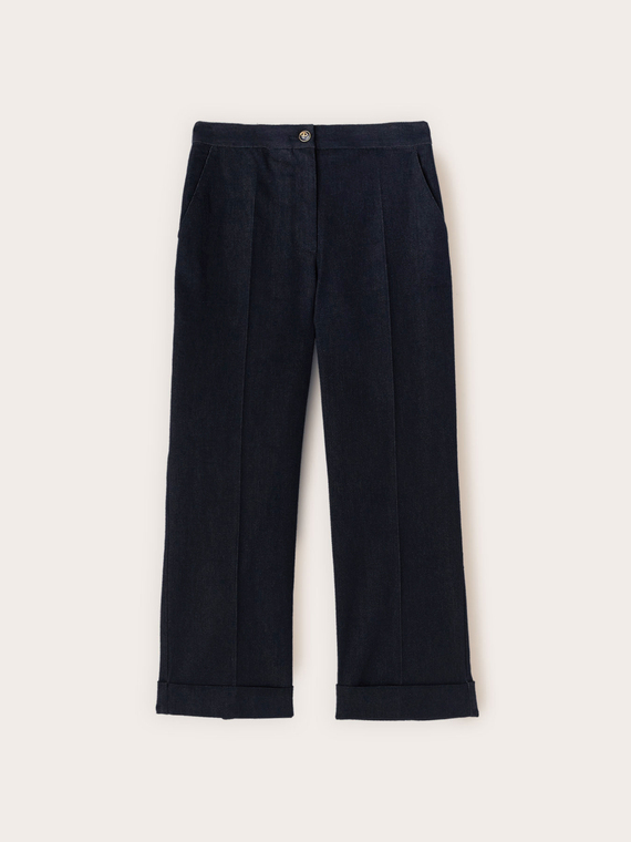 Jeans cropped con risvolto