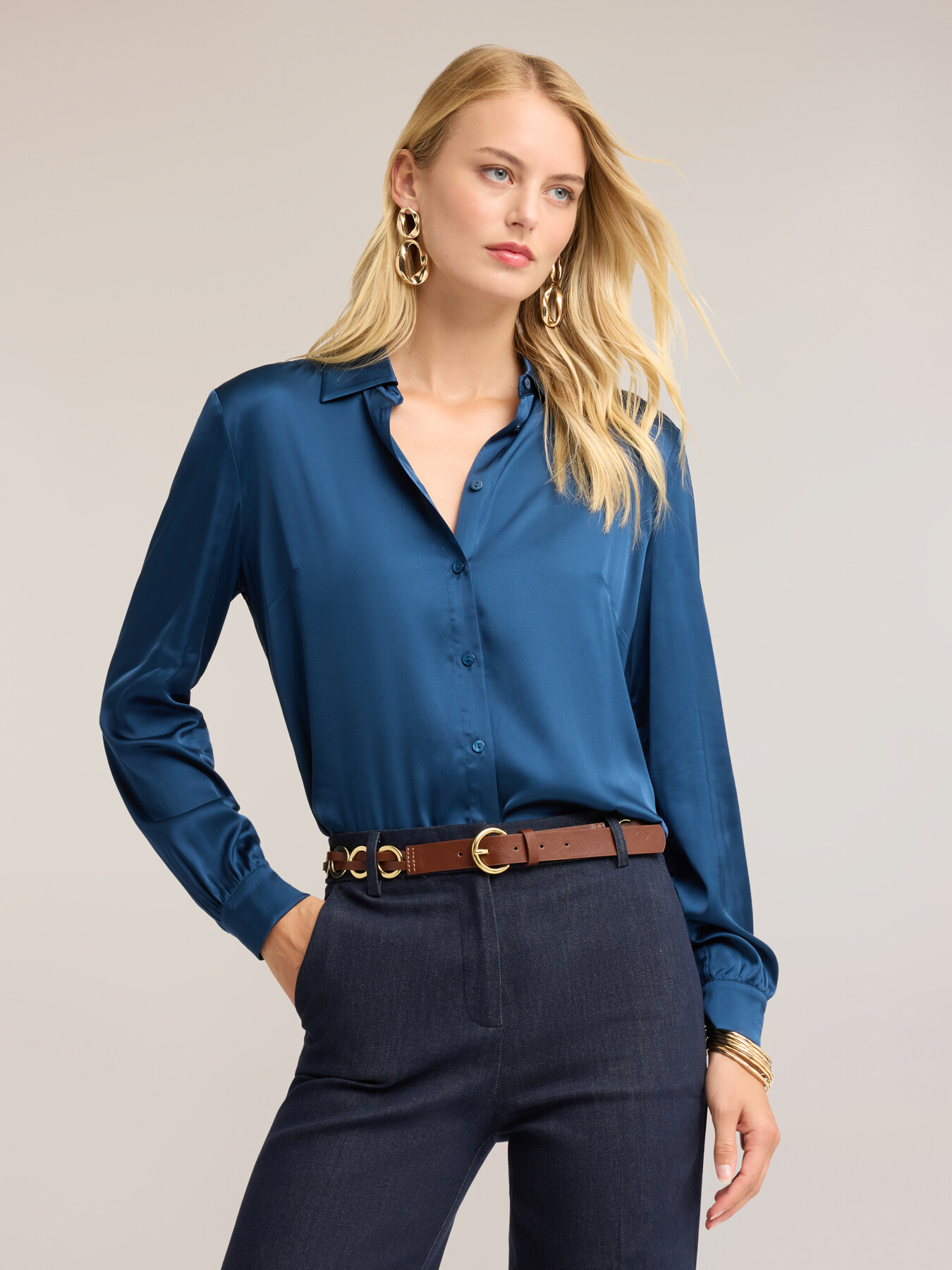 Camicia in raso image number 0