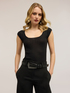 Maglia slim in lurex a coste image number 0