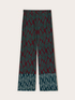 Pantaloni palazzo in raso fantasia cashmere image number 4