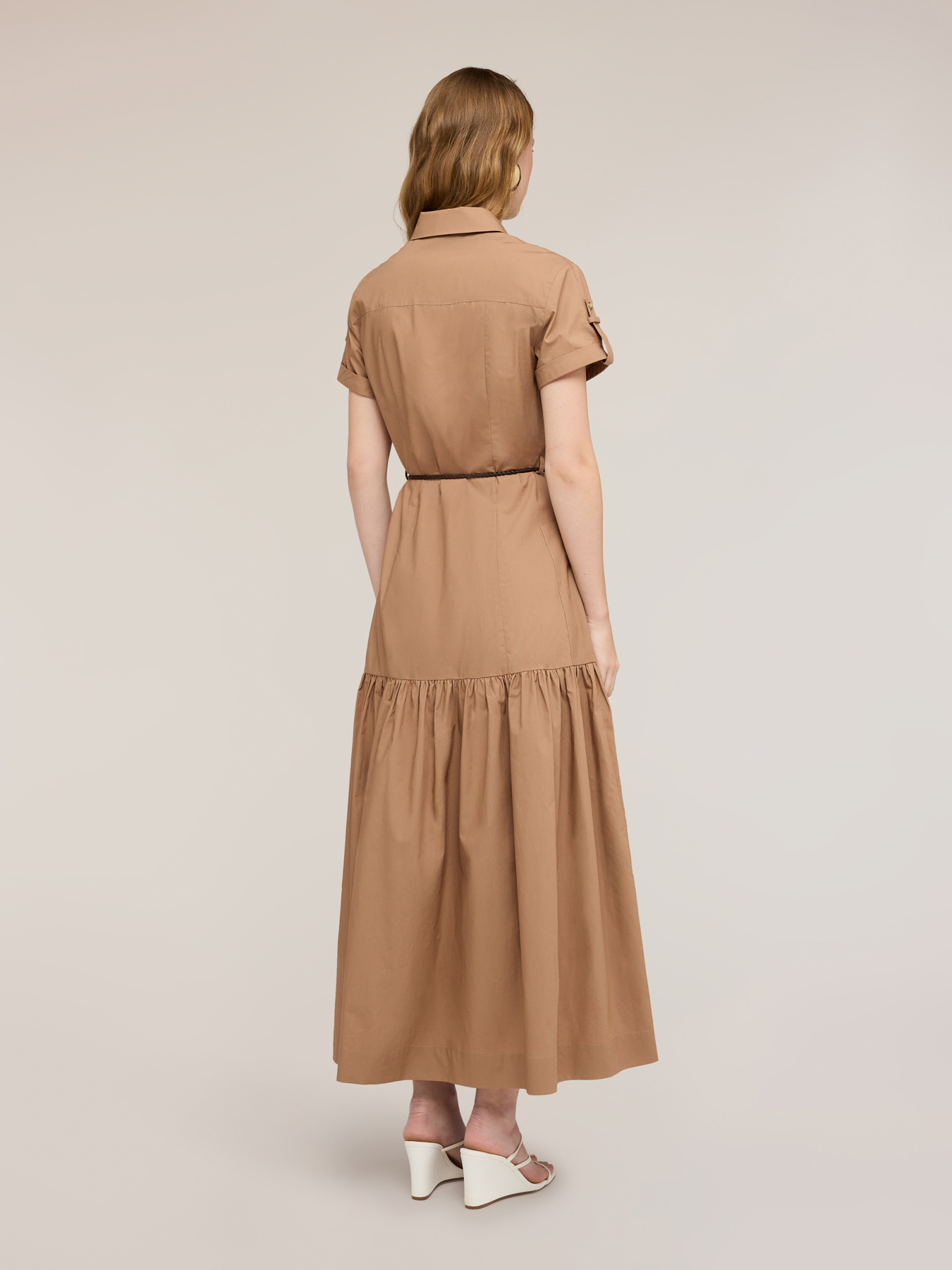 Vestito chemisier lungo in misto cotone image number 1