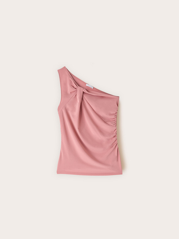 Top monospalla con drappeggio