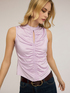 Blusa in raso con arricci image number 0