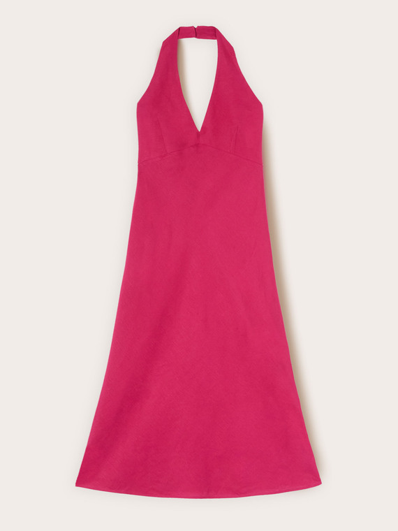 Vestito lungo ad A in misto lino