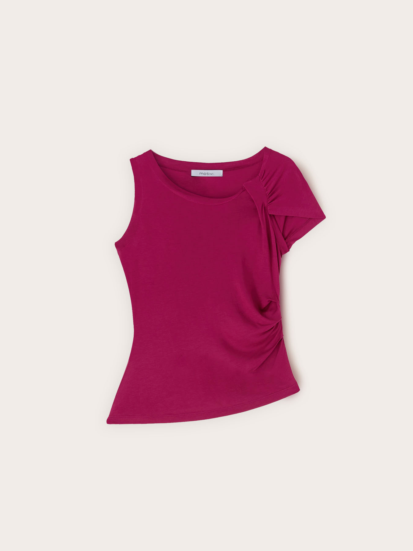 Top asimmetrico con drappeggio image number 4