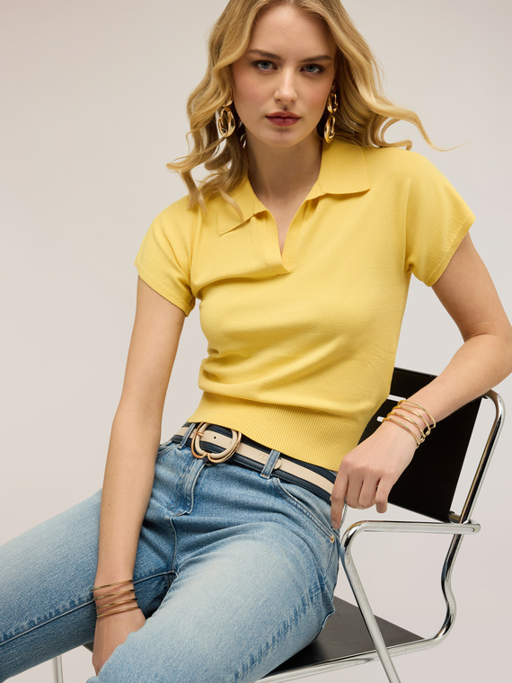 Polo in maglia misto viscosa