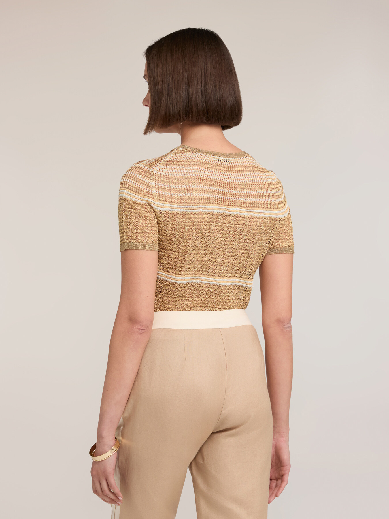 Maglia a righe misto lurex image number 1