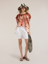 Blusa kimono in raso con stampa image number 2