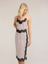 Vestito tubino in twill con inserti pizzo image number 2