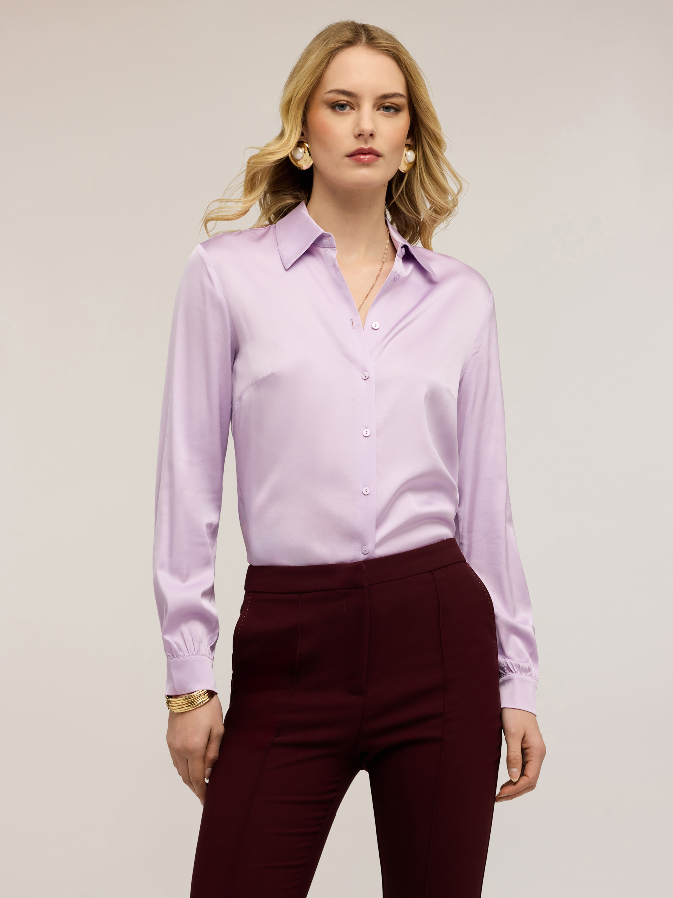Camicia in raso di viscosa image number 0