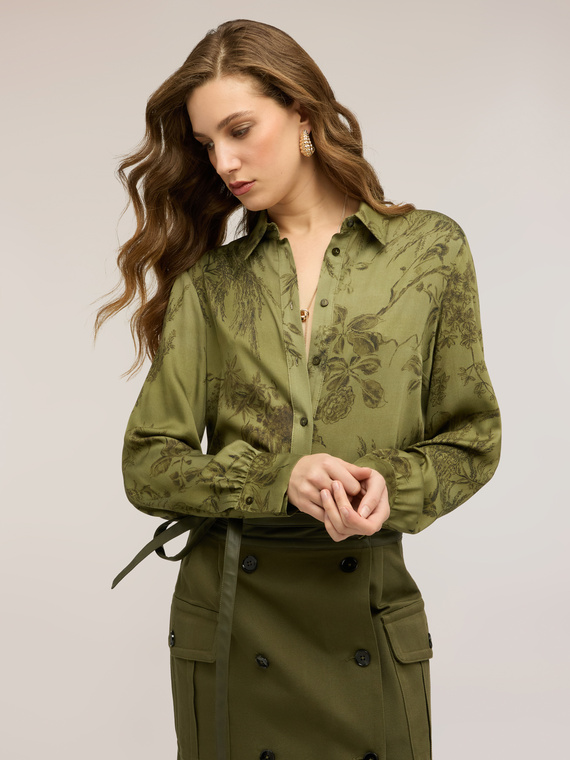 Camicia in raso con stampa