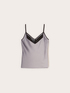 Top in raso con bordo in tulle image number 4