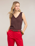 Top in maglia misto lino image number 0