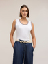 Top in jersey con bordo in maglia image number 2