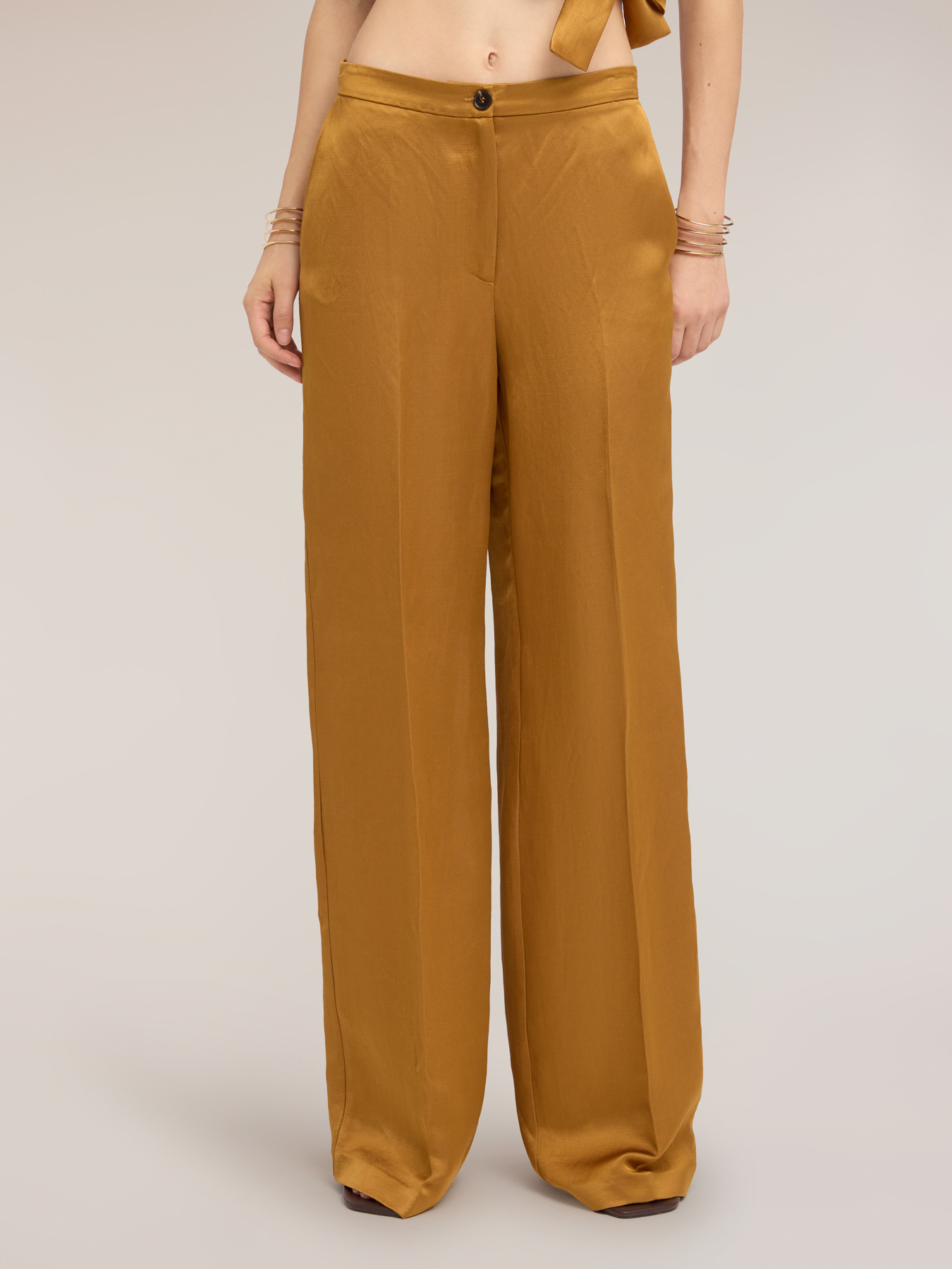 Pantaloni palazzo in misto lino image number 2