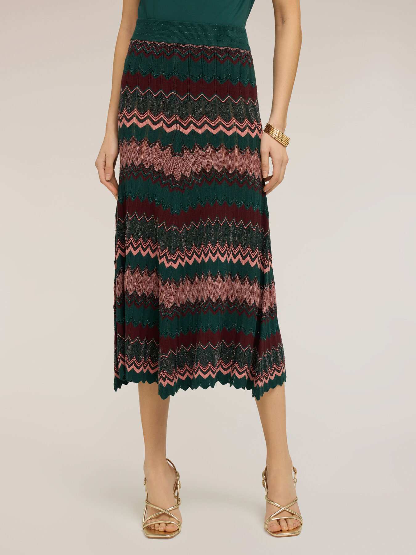 Gonna in maglia fantasia chevron image number 0