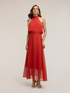 Vestito lungo in voile con scollo halter image number 2