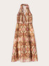 Vestito chemisier in tela con stampa ikat image number 4
