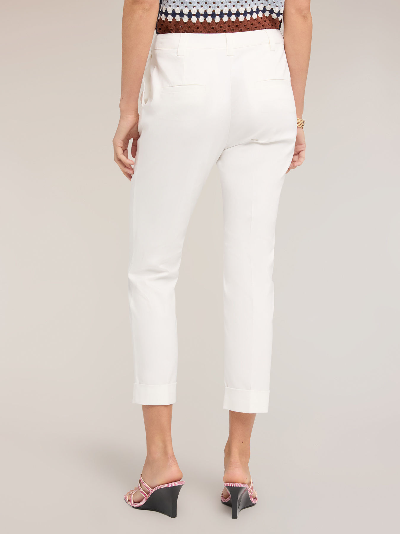 Pantaloni cropped in misto cotone image number 1
