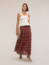 Gonna svasata maxi in voile con stampa geometrica image number 2