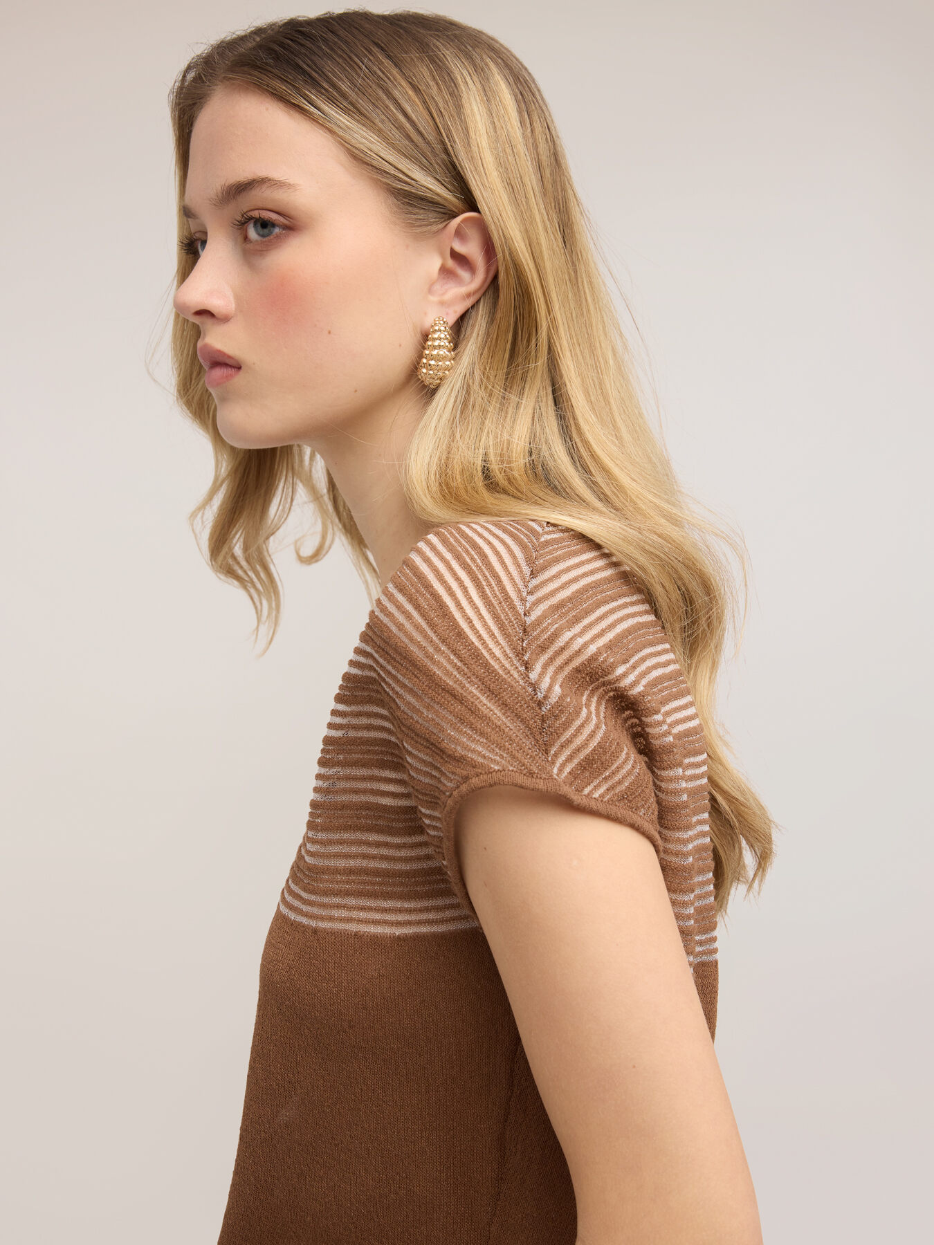 Maglia a righe in misto lino image number 3
