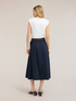 Vestito midi con cintura e gonna in popeline image number 1